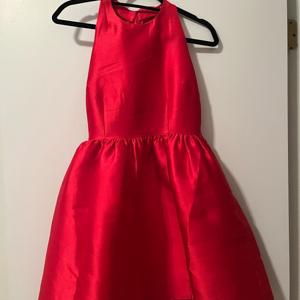 Elegant Red Halter Dress
